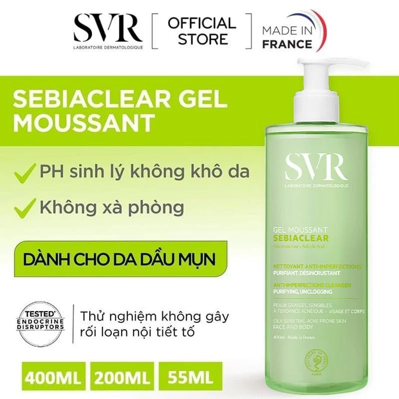 Gel-Rua-Mat-SVR-Khong-Chua-Xa-Phong-Cho-Da-Dau-Mun-55ml-1 Gel Rửa Mặt SVR Không Chứa Xà Phòng Cho Da Dầu Mụn 55ml