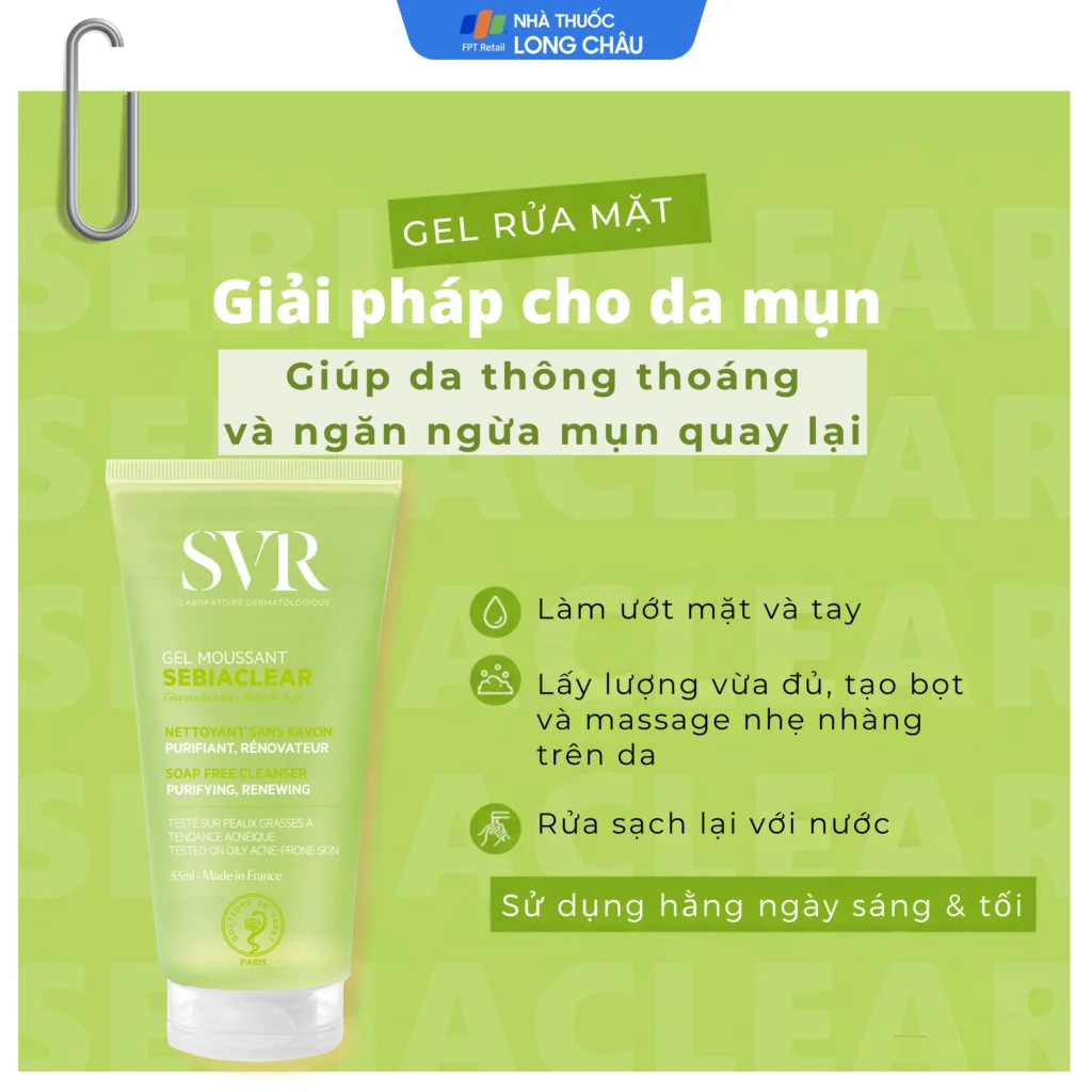 Gel Rửa Mặt SVR Không Chứa Xà Phòng Cho Da Dầu Mụn 55ml