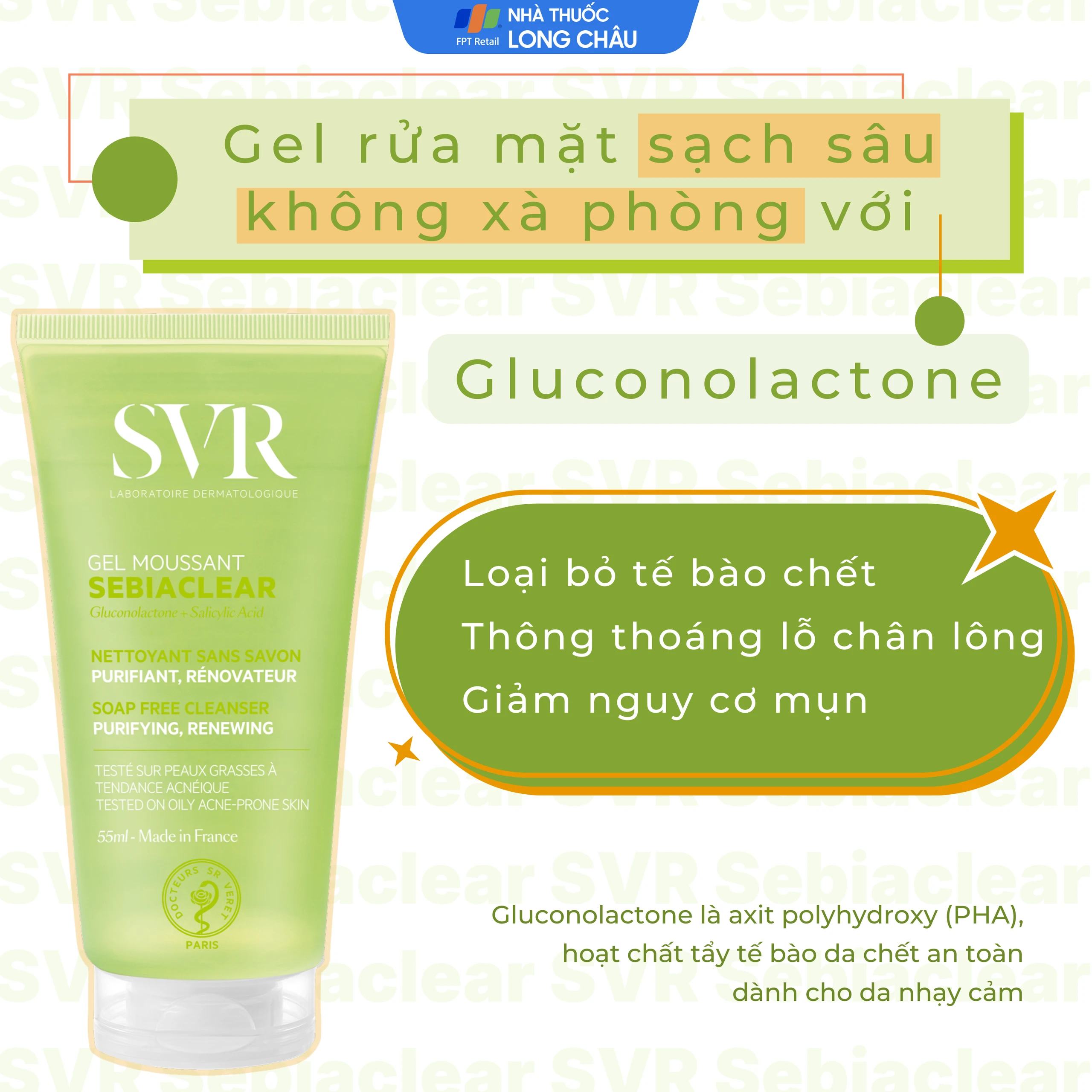 Gel-Rua-Mat-SVR-Khong-Chua-Xa-Phong-Cho-Da-Dau-Mun-55ml-3 Gel Rửa Mặt SVR Không Chứa Xà Phòng Cho Da Dầu Mụn 55ml