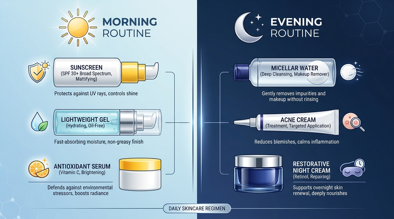 Routine skincare da dầu mụn giá học sinh dưới 500k ngon bổ rẻ